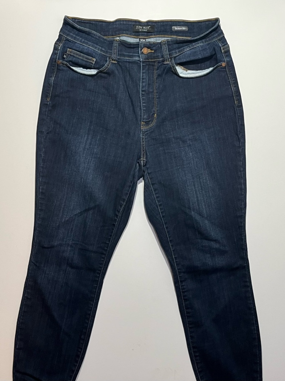 Judy Blue Skinny Fit Stretch Dark Wash Blue Jeans, Size 14W